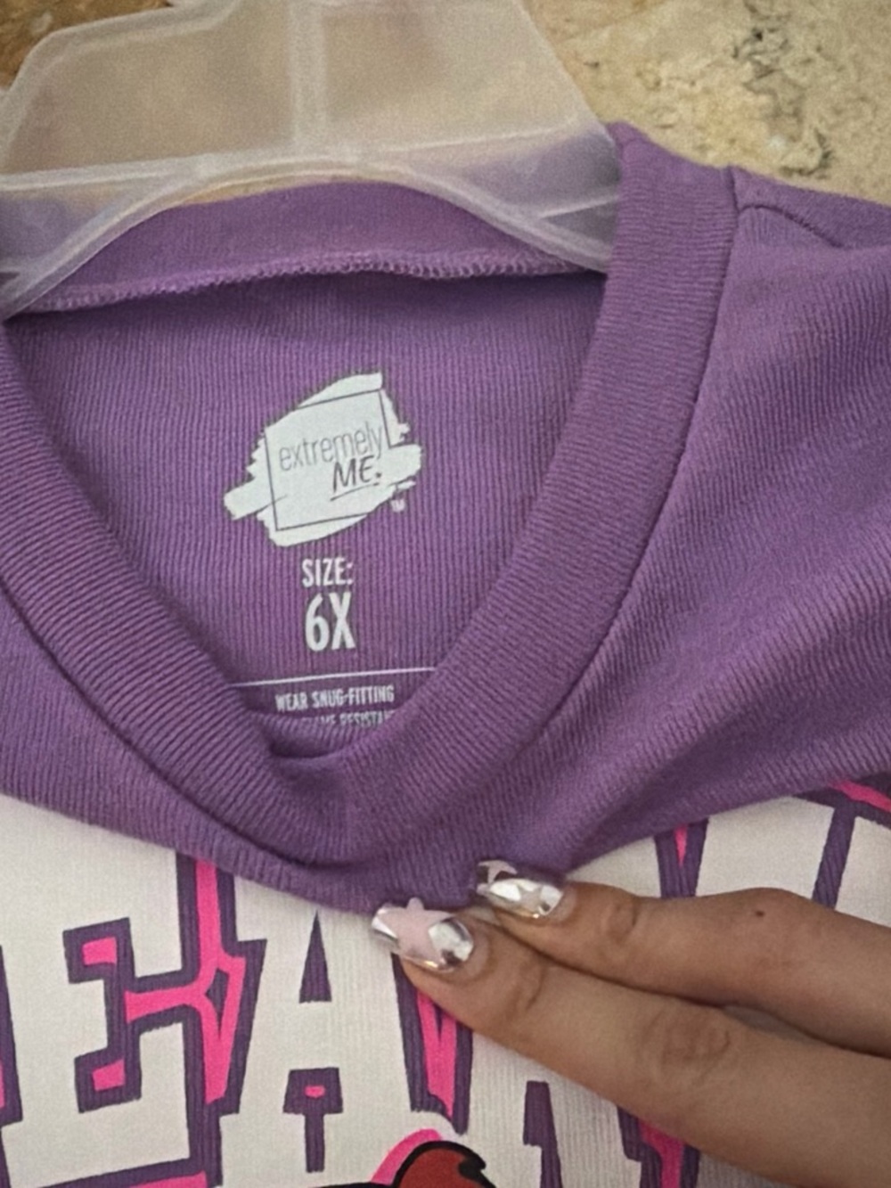 Girls' Purple Graphic Top - 6X